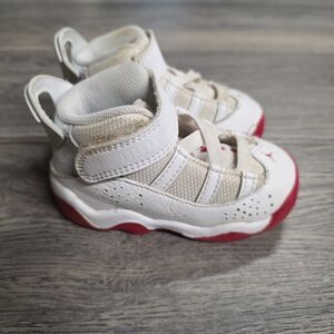 Nike Air Jordan 6 Rings White Black Red Toddler Baby Shoes Size 5C